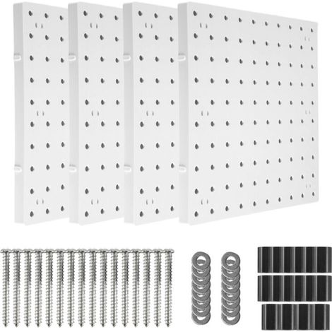 Panneaux PerforéS, D'Organisation Murale en Panneau Perforé, PerforéS pour Mur, Salle D'Artisanat, Cuisine, Garage, Salon, de Bain (4 PièCes)