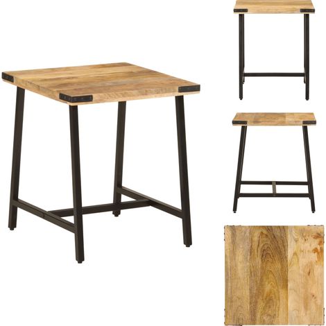 Table d’appoint 45x45x50 cm bois massif de manguier et fer - Table Basse - Table D'appoint - Mobilier Intérieur - Bois Massif - Design Scandinave (1/5)