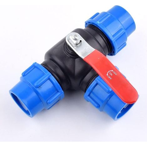 1 pz tubo dell'acqua in plastica giunto sferico a 3 vie connettore rapido tipo T PVC PE collegamento rapido, per valvole di irrigazione agricola (dimensioni: diametro interno 50 mm)