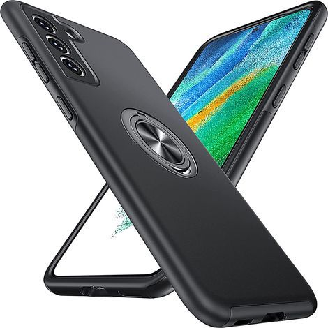 Coque Samsung Galaxy S21 FE 5G - Support Pivotant 360° - Protection Antichoc TPU PC - Bord Surélevé 1.5 mm - Noir - 1 Pièce (1/5)