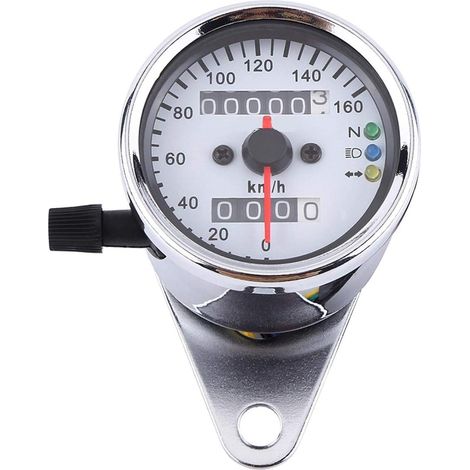 Odomètre 1pc Universel Moto Compteur Vitesse Indicateur Jauge Double Affichage Numérique KM/H(argent) (1/5)