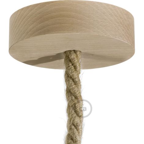 creative cables - Kit rosone in Legno per cordone XL - Neutro