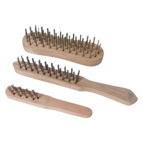 TEC HIT 997341 - Jeu 3 brosses métalliques - Manche bois