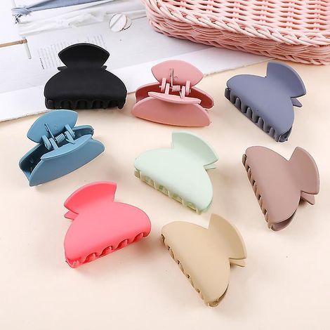 8 Petites Pinces Cheveux Double Dents, Mini Pince Crabe De Couleur Diffrente, Accessoires De Coiffure Pour Fille Femme Couleurs Alatoires (1/5)