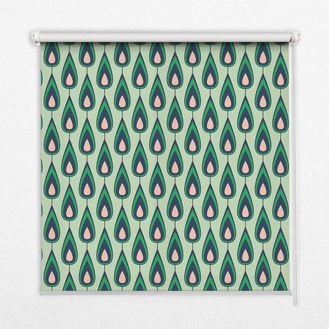 Tenda a Rullo Interna per Finestra - Tenda Filtrante Luce - Tenda Privacy - Tenda Decorativa Rettangolare - Rullo per Interni - (90 cm x 180 cm) - Avocado disegnato (1/5)