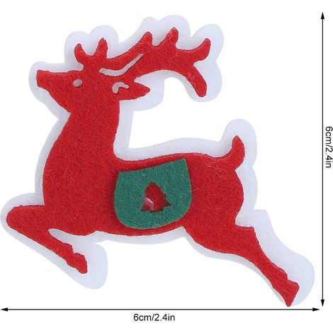 20 pièces/sachet de patchs en tissu pour décorations de Noël, motif Père Noël, renne et flocon de neige, à faire soi-même. Accessoires de Noël. (1/5)