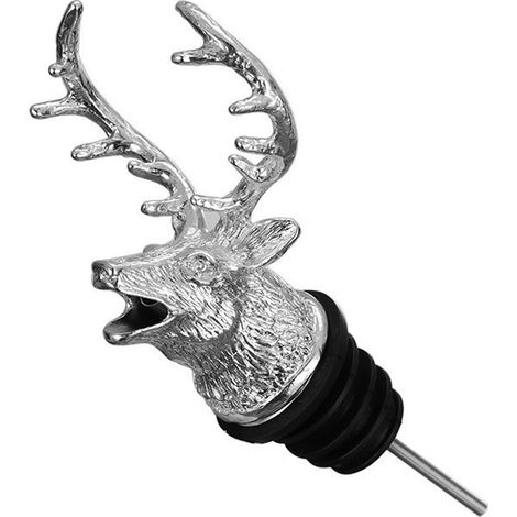 Aerator Pourer - Zinc Alloy Deer Head Wine Pourer with Food-Grade Silicone Stopper - For Wine and Liquor Bottles - 1 Piece