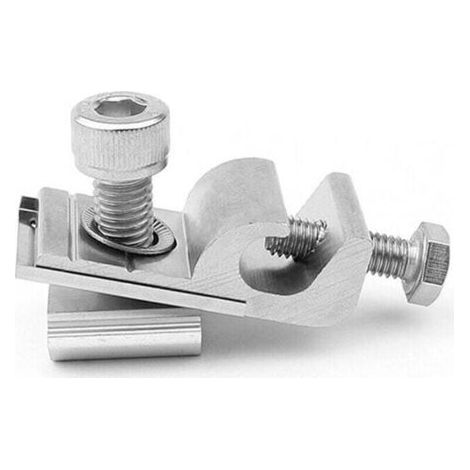 4 Pieces Standard Solar Panel Grounding Clips, Solar Mounting System Fixing Kit, Mounting Bracket Clamps Solar Panel Fasteners Grounding Lugs (1/4)