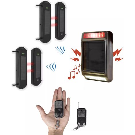 Kit barrières infrarouges solaires sans fil longue distance 900m (2 jeux de 1B) – Alarme extérieure solaire (DA600+)