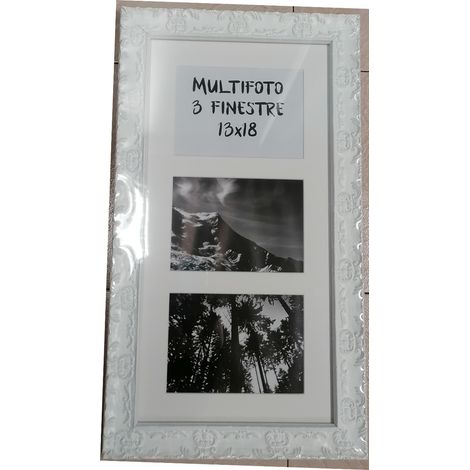 CS - MULTIFOTO SYLVIA BIANCO OPACO CM 25x50 A 3 FINESTRE