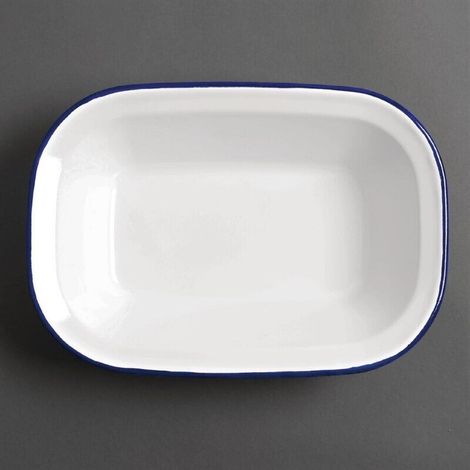 Plat de service rectangulaire acier émaillé 280x190x55 mm - Lot de 6 - (1/5)