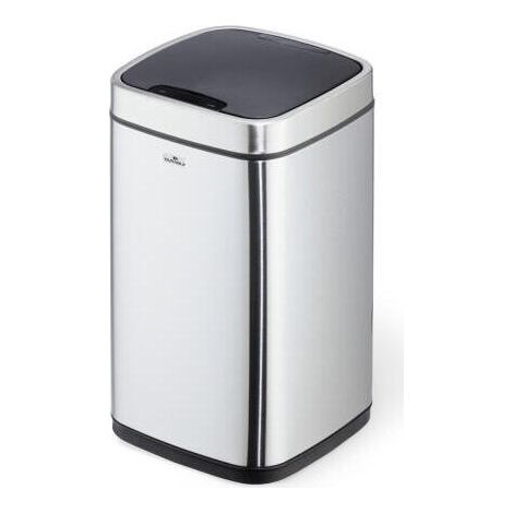 Papelera NO TOUCH 12L 12 l H430mm acero inoxidable / plástico met. DURAB plata (1/4)