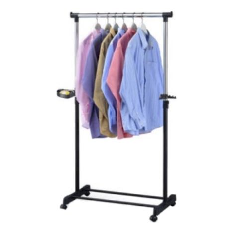 6x Kleiderständer mit Rollen und Ablage für Taschen, höhenverstellbar von 100 cm bis 170 cm. (1/3)