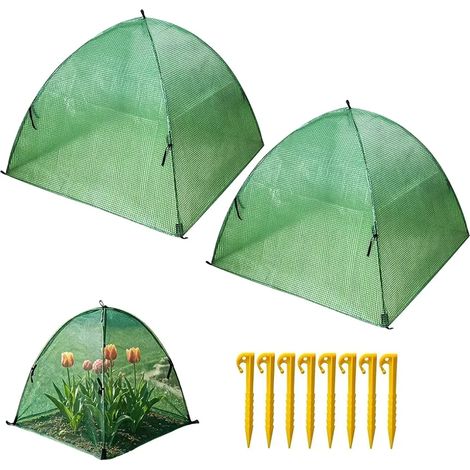 2 Pièces Housses De Protection Contre Le Gel pour Plantes 56 x 56cm Tente De Jardin Surélevée avec Dôme D humidité Housse De (1/5)