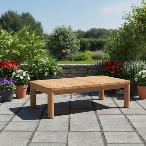 Table basse rectangulaire en teck massif Austin (1/5)
