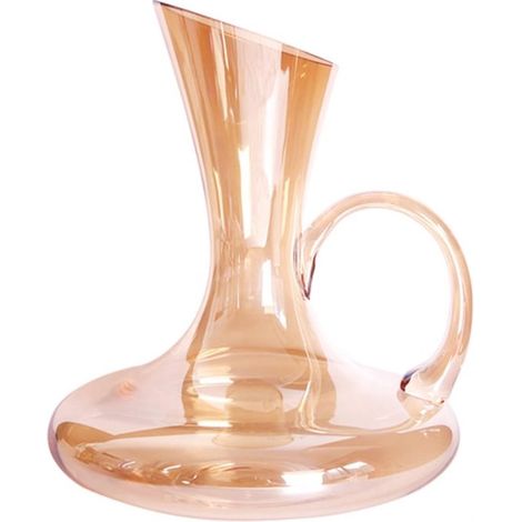 Carafe créative avec anse - Accessoire pour le vin - Grande carafe inclinée - Carafe en cristal sans plomb avec anse - Ambre (1/5)