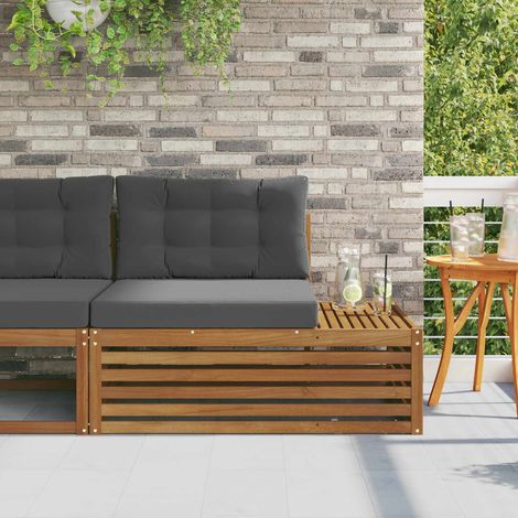 vidaXL Divano Esterno Finale con cuscino Naturale 115 x 83 x 73