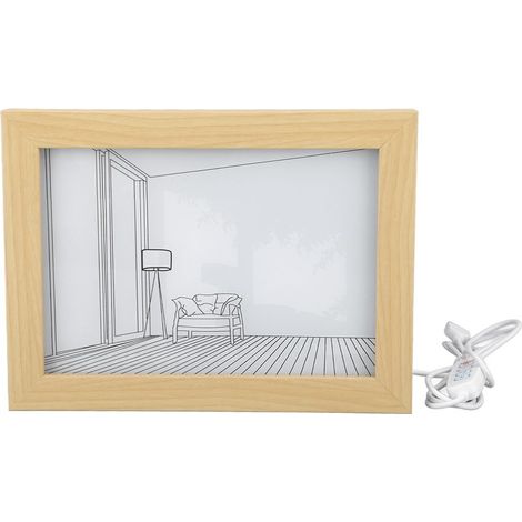 Peinture lumineuse décorative LED, image de chevet, 3 couleurs réglables, décoration murale pour salon, chambre à coucher, bureau, prise USB, modèle S (1/5)