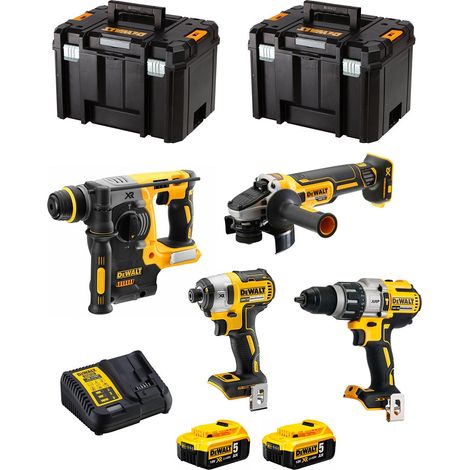 DeWALT Kit DWK401 (DCD996 + DCH273 + DCG405 + DCF887 + 2 x 5,0 Ah + DCB115 + 2 x TSTAK VI) (1/5)