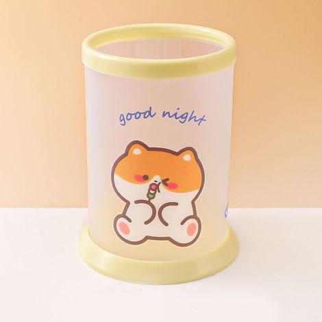 Zusammenklappbarer Stiftehalter in Form eines Shiba Inu, rund und niedlich, Aufbewahrungsbox für Büro- und Schulbedarf. (1/5)