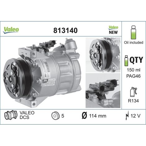 Compresseur, climatisation Valeo 813140 FORD 1377827 1453378 1453380 1496531