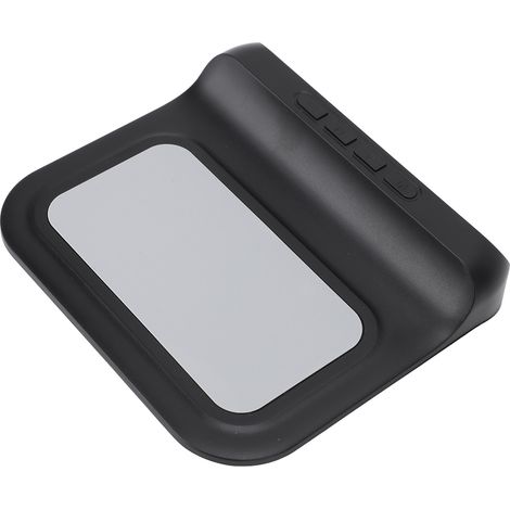 Réveil numérique avec chargeur sans fil rapide USB-C, affichage LED du calendrier et de la température, station de charge pour chambre, table de chevet ou bureau, noir (1/5)