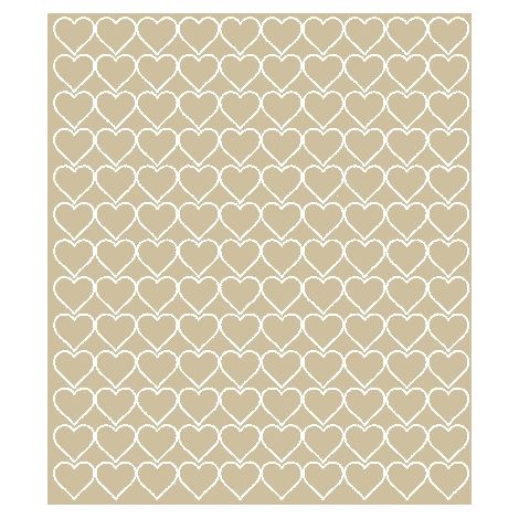 Adesivi a forma di cuore per San Valentino, 2 cm, 130 pezzi, beige lucido