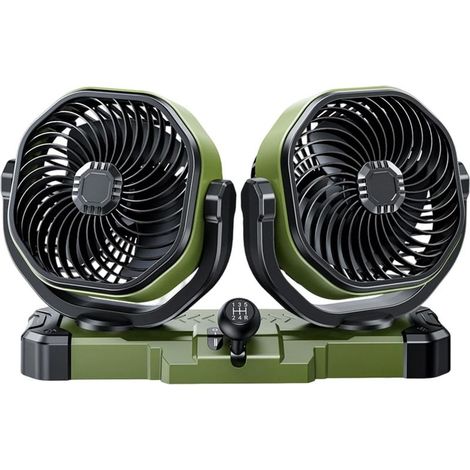 Ventilateur pour Voiture Double Tête 2 Vitesses Rotatif À 360 (1/5)