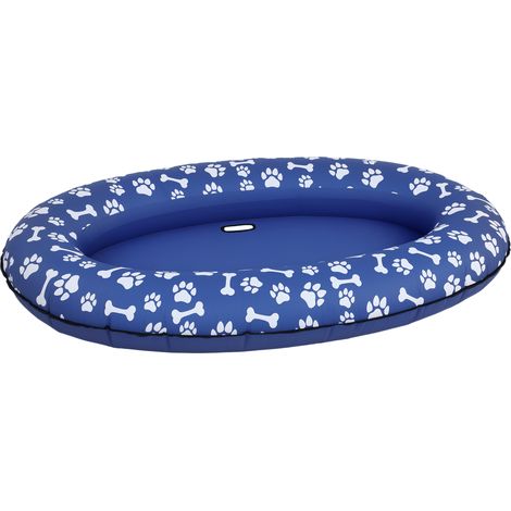 Galleggiante per Cani Gonfiabile 155x104x25 cm Pieghevole per Cani fino a 40 kg in PVC Blu (1/5)