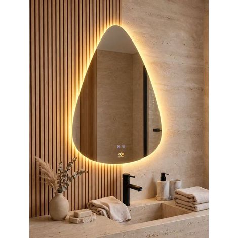 Miroir LED anti-buée Nelsmann Aria forme goutte 70 x 100 cm (1/3)