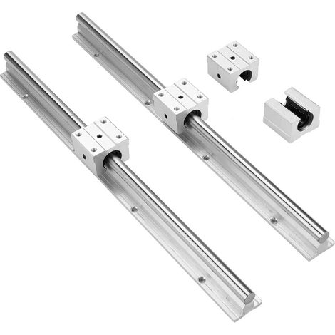 2 Stück SBR12-400mm 12mm Linearführungswellen, 4 Stück SBR12UU Lagerblöcke (1/5)