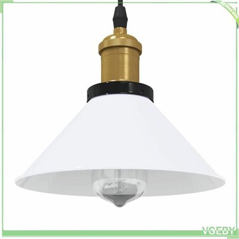 4103450 Lampe suspendue réglable hauteur E27 blanc brillant 22cm métal (1/5)
