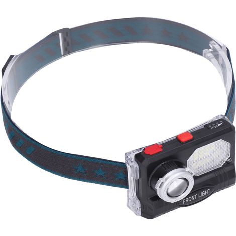 Lampe frontale LED rechargeable USB, projecteur multifonction étanche pour extérieur, éclairage frontal à capteur (1/5)