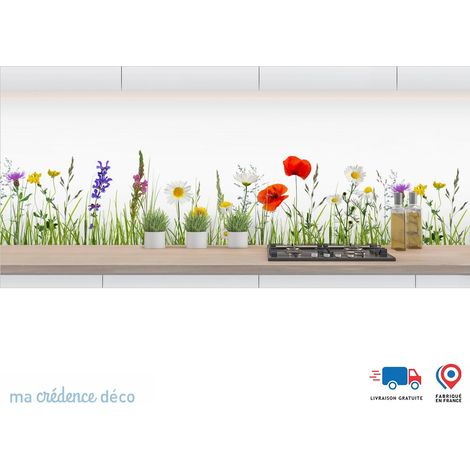 Crédence : Fleurs des champs 3 - Alu composite - 120 - 60 (1/3)