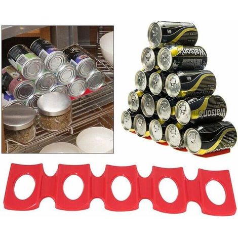 Tapis de rangement pour réfrigérateur en silicone rouge – Organisateur de bouteilles (vin, bière), flexible et antidérapant, 30 × 20 cm (1/5)