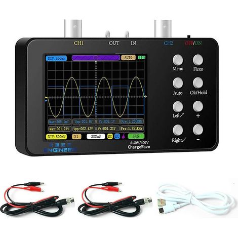 Kompaktes, tragbares Digitaloszilloskop mit 50 MHz Abtastrate und 10 MHz analoger Bandbreite. Handstromoszilloskop.