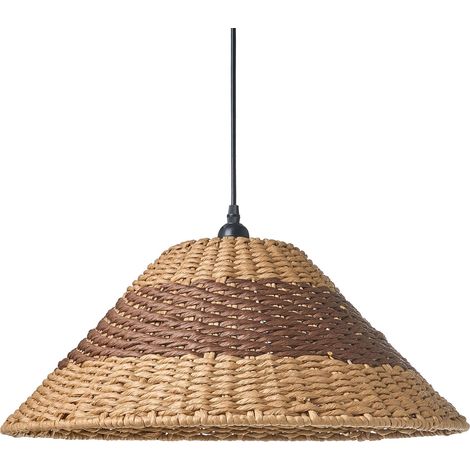 Lampada a sospensione Corda di carta intrecciata Paralume da soffitto Boho Natural Bancal