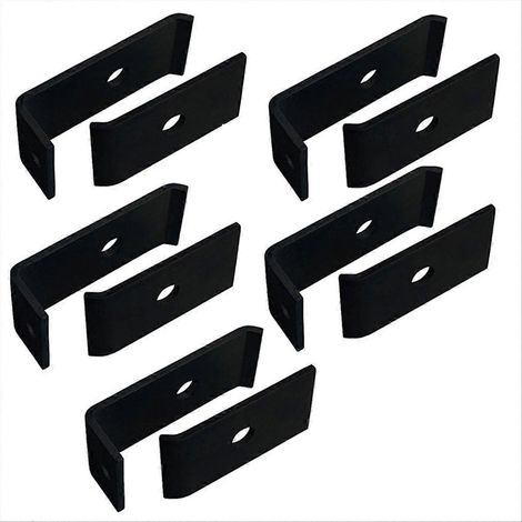 Kit de fixation pour grilles de clôture, pour la fixation aux murs ou aux poteaux, poteaux de clôture à double barreaux, pour clôture à double barreaux (1/5)