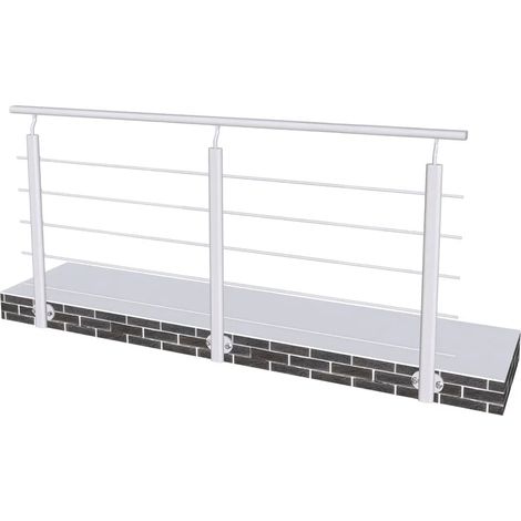 Garde-corps en aluminium gris mat 2m – Fixation latérale pour escalier – 5 traverses robustes – Intérieur/extérieur