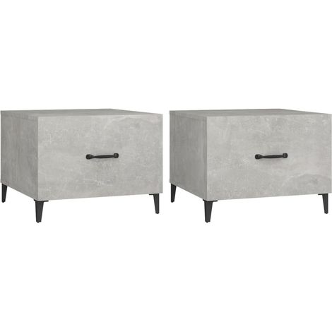 Maison Exclusive - Couchtische mit Metallbeinen 2 Stk. Betongrau