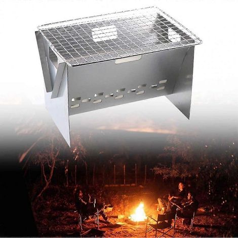 Barbecue portable en acier inoxydable, barbecue pliable, accessoires familiaux pour l'extérieur, pique-nique en famille au parc (1/5)