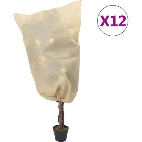 Wintervlies mit Kordelzug 12 Stk. 70 g/m² 0,8x0,8 m