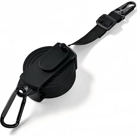 Stendibiancheria per interni ed esterni, 34 fori per appendiabiti, nylon ad alta resistenza, installazione senza attrezzi, tensione, casa, viaggi, campeggio, balconi, hotel, camper, nero (1/3)