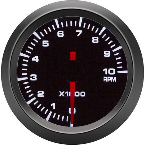 Compte-tours universel avec aiguille 0-10000 tr/min, cadran éclairé pour véhicules 12V, diamètre 52mm/2in (1/5)