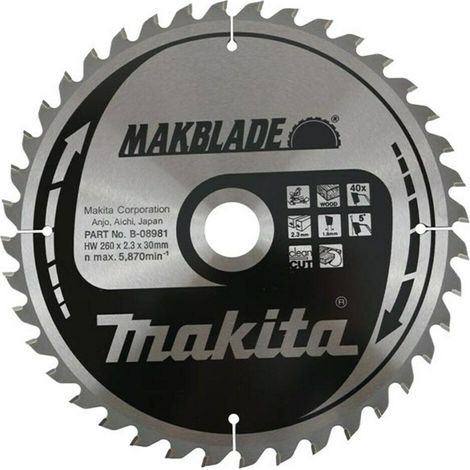 Makita B-32770 Makblade Lama TCT per troncatrici 260x30 per legno (1/3)