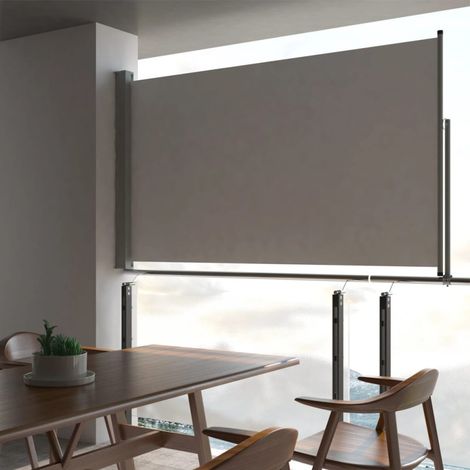 Toldo lateral retráctil para patio 140x300 cm gris vidaXL