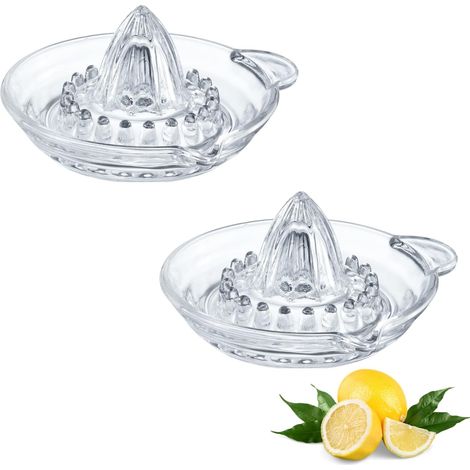 2 Presse-agrumes, Verre, Transparent, Bec verseur, Poignée large, Cuisine (1/5)