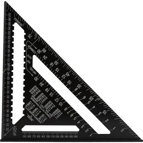 équerre de Charpentier, ègle, nécessités quotidiennes autres nécessités quotidiennes du ménage d'angle Menuiserie, équerre de Menuisier en Alliage d'aluminium 30 cm (1/5)