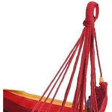 Chaise hamac portable confortable à rayures colorées, robuste et fiable pour l'extérieur et l'intérieur (1/4)