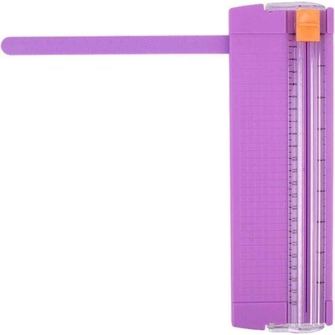 Papierschneider, tragbarer Papiertrimmer mit austauschbarer Schneideklinge, lila Scrapbooking-Papierschneider zum Schneiden von Coupons, Fotos und Etiketten (1/4)